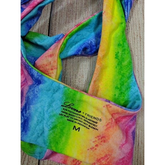 Lover Friends Bikinis Rainbow Tie Front Size Medium - Picture 2 of 5